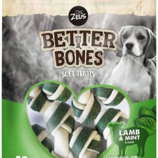 Zeus BetterBones, ossa da masticare per cani, con carne d'agnello al gusto menta, 7,5 cm