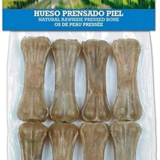 ARQUIVET - Osso pressato in pelle bovina 8 cm (sacchetto 8 unità) - Osso per cani - Osso per rinforzare i denti del cane - Osso masticabile