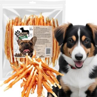 Mr. Pretzel Snack da masticare – Bastoncini avvolti con carne di pollo – 500 g | Spuntino ricco di proteine | Ricompensa sana per tutte le razze di cani | Senza additivi artificiali