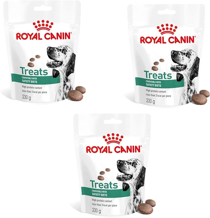 Royal Canin Veterinary Satiety Weight Management Treats | Confezione Tripla | 3 x 230 g | Snack per adulti cani di tutte le taglie e razze | Sacchetto richiudibile, meno di 3 calorie per pezzo