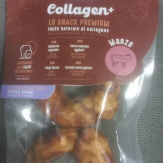 Record - Snack Premium per Cani Collagen+ Gusto Manzo. Ciambella con alto valore proteico. Masticativi per cani ricchi di collagene. Senza coloranti|100g,