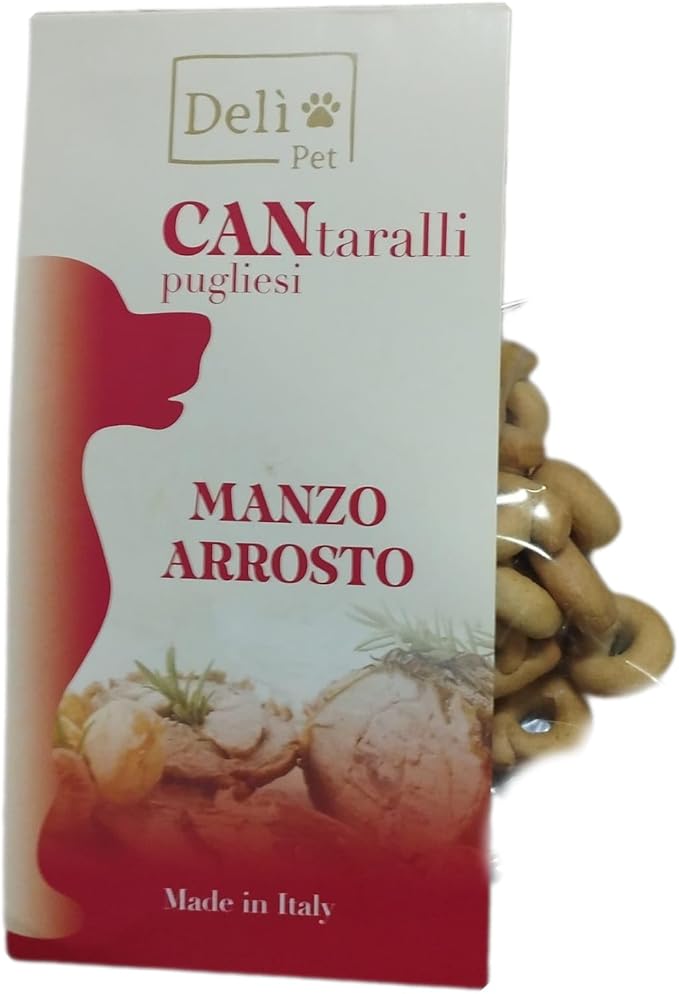 Deli-Pet CANtaralli Pugliesi, Snack per Cani al Manzo Arrosto, 150g