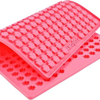 Collory Tappetino da forno per biscotti per cani, a forma di foglio, in silicone, resistente al calore, per alimenti e senza Bpa (mini quadrifoglio (1,5 cm), rosa)
