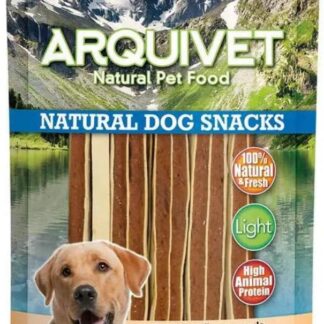 ARQUIVET Straccetti di pollo e pesce - 100 gr - Snack 100% naturali per cani - prelibatezze per cani - Prodotto leggero - Molto ricco di sostanze nutritive