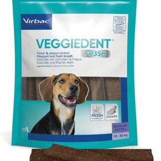 Virbac VeggieDent FR3SH - Mastica per cani di taglia media, 10-30 kg