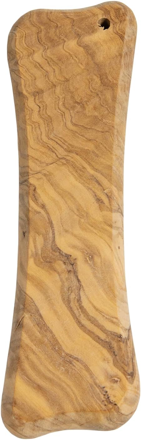 JACK AND VANILLA, Osso in Legno di ulivo Naturale, Design ergonomico, Versatile per servire e Presentare, Unico per Il Suo Grano, Facile da Mantenere, M, 15 x 5 x 2 cm, Naturale, Modello all Nature
