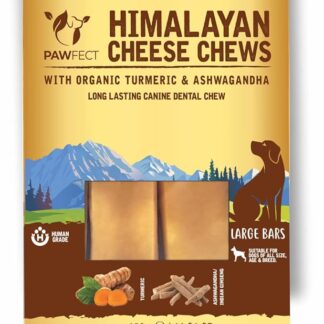 Pawfect Himalayan Cheese Dental Chew Bar con curcuma e ashwagandha (formato grande | 3 in una scatola)