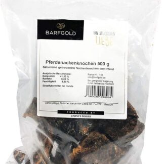 Ossa di cavallo con residui di carne essiccata, prodotto naturale, 500 g, 5 pezzi