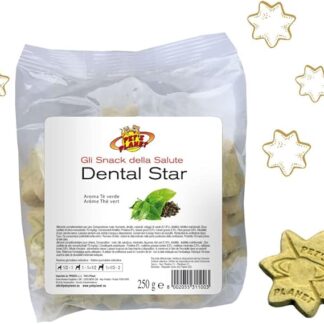 Dental Star Salute Dentale leggero e croccante, cotto in forno. Aromatizzato al thè verde, Pet's Planet 250 g