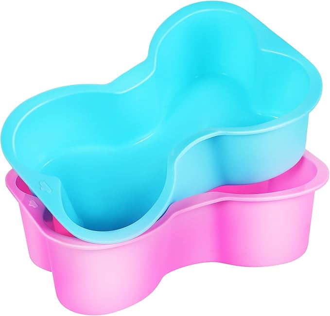 PHENOFICE 2pezzi Stampo in Silicone Per Torta Forma Di Osso Di Cane Stampo Per Torta Di Compleanno Teglia Per Dolci Utensili Da Forno