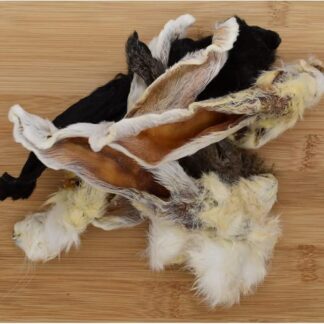 Vale Pet Foods - Orecchie di coniglio peloso – ingredienti naturali, gommosi, gustosi e sani, per cani essiccati ad aria, ad alto contenuto proteico, a basso contenuto di grassi