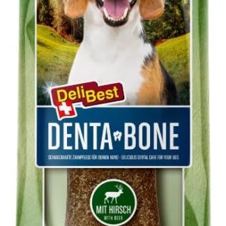 DeliBest DentaBone cervo I masticare il cane facilmente tollerabile senza glutine, asta per la pulizia dei denti, spuntini per cani grandi e piccoli, osso da masticare per cani 1 x 100 g