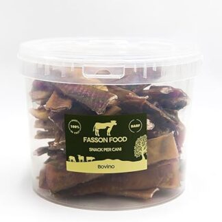 Fasson Food| Pelle di Testa Essiccata da 10-15cm 1kg per Cani – Snack Naturale per cani, Ricco di Collagene, Masticabilità Elevata, 100% Carne Italiana (1, PELLE DI TESTA SEC 1KG)