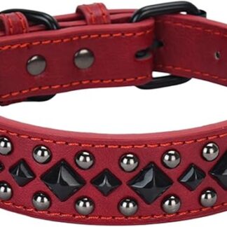 Collare con rivetti in metallo resistente alla ruggine, collare per cani minimalisti in pelle pesante per passeggiate quotidiane ed eventi stili unici per cani