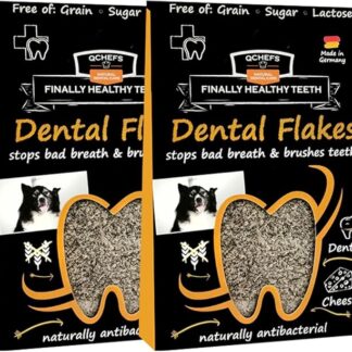 QCHEFS Confezione da 2 fiocchi di spazzolini per cani - 1 mese per cane - Cura dentale senza spray dentale per cani