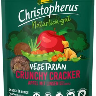 Christopherus, cracker vegetariano, mela con lenticchie, spuntino per cani senza cereali, 125 g