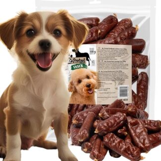 Mr. Pretzel Salsicce bovine – spuntino sano premium naturale e senza cereali – ricompensa morbida per cani – 500 g