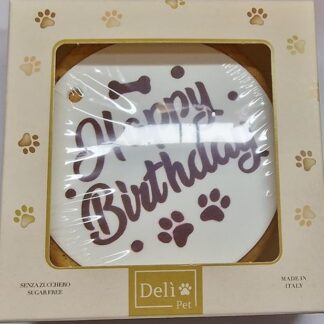 Torta di Compleanno per Cani, Senza Zucchero, con Candela, 200g, PRODOTTO ARTIGIANALE Made in Italy