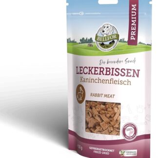 Bellfor salutare Snack per cani - Carne di coniglio (liofilizzata) - 50 g - priva di aggiunte artificiali ed ideale come premietto per l'addestramento del suo cane