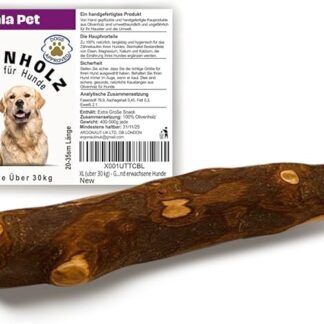 Legno d'ulivo per cani XL, 1 pezzo, legno da masticare per cani, XL, osso di legno, osso da masticare naturale