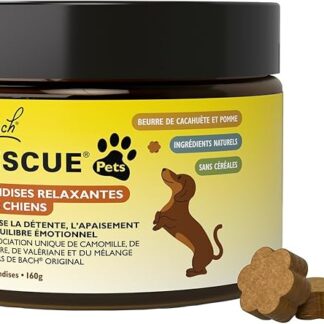 RESCUE Pets - Dolcetti per cani - Serenità per viaggio, Rumore, Solitudine, Visita veterinaria - Vegan & senza alcool - Naturale