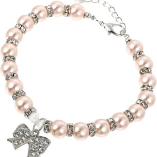 GALPADA Collare Per Animali Domestici Perle Finte e Collana Per e Chiusura Regolabile Accessorio Per Feste e Matrimoni