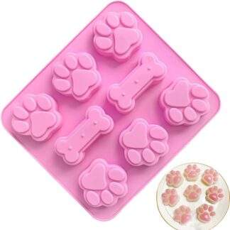 Stampo in silicone per zampe e ossa di cucciolo, stampo in silicone per caramelle per cani, stampo in silicone antiaderente per cuocere, stampo per caramelle per cani, stampo facile da rimuovere