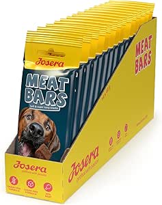 JOSERA Meat Bars Pollo (14 x 40 g) | Salsiccia snack super premium con deliziosa carne di pollo | 90% carne | ricetta senza zucchero e senza cereali | Delicatine essiccate delicatamente | Confezione