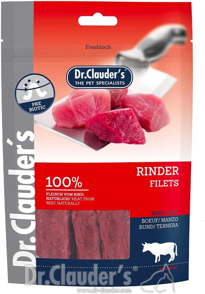 Generico Dr. Clauder's Snack per Cani Filetto Manzo Large Rinder Filets 100% Beef 80gr