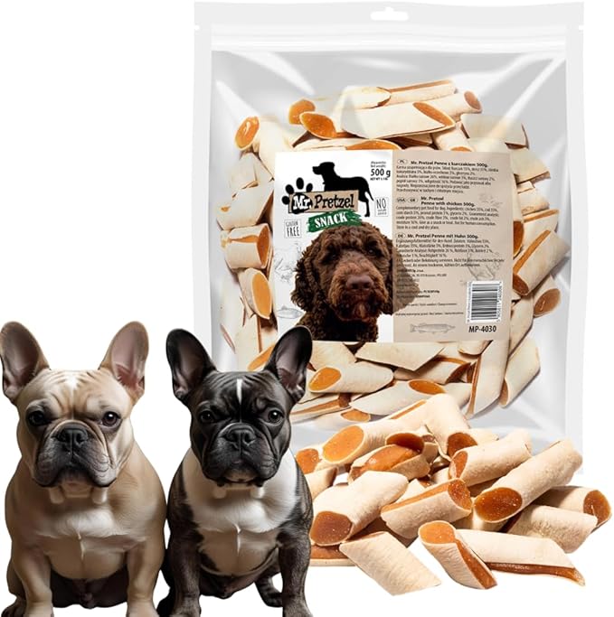 Mr. Pretzel Penne di pollo – snack per cani semi-morbido premium sano e naturale, senza cereali – ricompensa per cani – 500 g