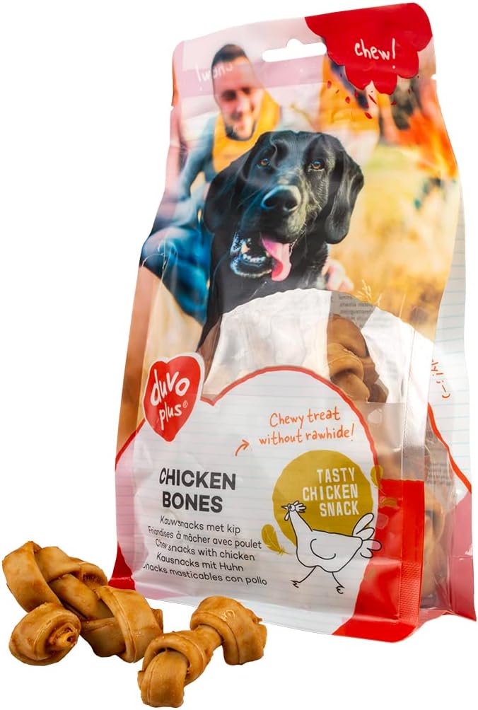 Chew! Ossa di Pollo S – 6 cm – 20 pezzi/330 g, Deliziosa da Masticare Senza Pelle di Manzo, Senza zuccheri aggiunti, Ideale Come Snack o ricompensa per Cani