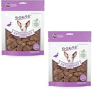 Dokas Petto d'anatra per cani – Confezione doppia – 2 x 110 g
