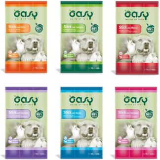 Oasy STICK snack per cani cuccioli e adulti PROMOZIONE gusti ASSORTITI | 6 confezioni da 3x12 grammi