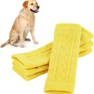 Dog Elbow Pads - Dog Leg Warmers | Dog Elbow Protectors | 4pcs Knitted Socks For Dog Legs, Pet Elbow Protective Sleeve, Dog Elbow Support, Pet Elbow Covers, Leg Warmer Wraps - Wrap Protectors