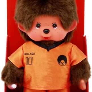 Sekiguchi 253883-Giocatore di Calcio Originale Monchhichi, Alto Circa Peluche Marrone, Multicolore, 20 cm, 253883