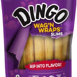 Dingo, Cibo da Masticare per Cani di qualità Non Cinese, Wag'n Wraps Slims, 8 Count | Wag'n Wraps Slims