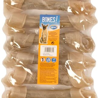 duvoplus, Bone! Osso da Masticare, Nodo, 8 Pezzi, 16,5 cm, ammorbidisce l'istinto di masticazione del Cane, Pelle di Manzo, rafforza la dentizione, prelibatezze per Cani, 100% Snack, ingrediente