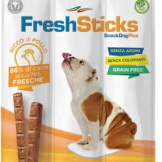 Giuntini Crancy Fresh Sticks Pollo 30g (Tre Sticks) Mangime complementare per Cani di Tutte Le Taglie