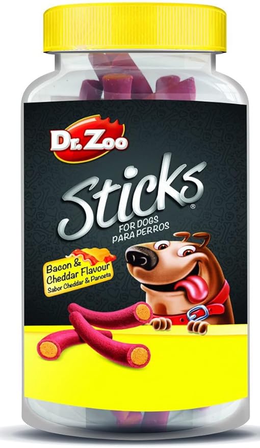 Dr. Zoo Sticks | Barattolo 500 gr | Vari Sapori | (500 Gr, Formaggio Cheddar E Panceta)