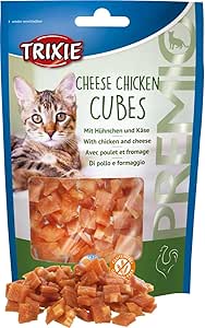 TRIXIE Spuntino per gatti Premio Cheese Chicken Cubes – Delizioso gatto con pollo – da ingredienti naturali, 50 g – 42717