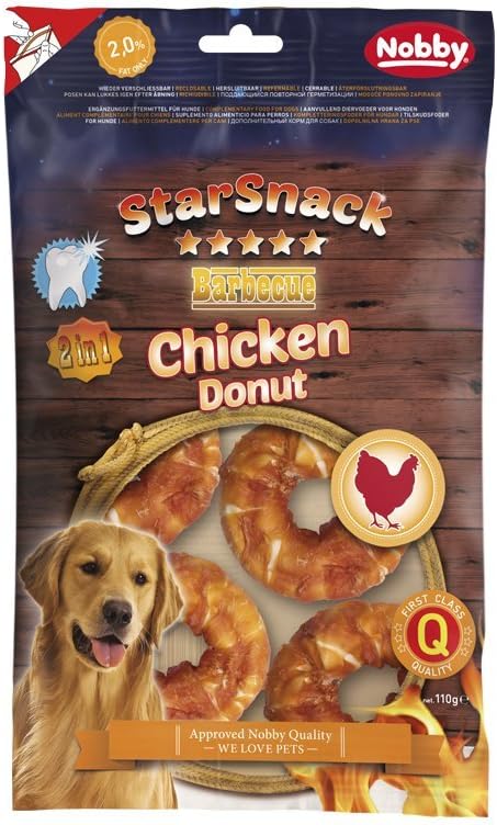 Nobby STARSNACK Barbecue Chicken Donut ca. 5,0 cm, 5 pezzi (1 x 110 g)