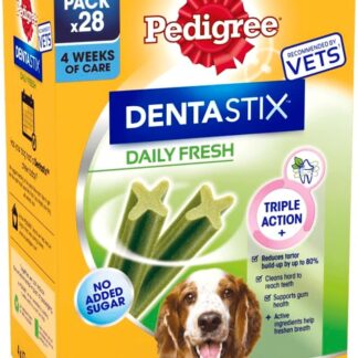 Pedigree Denta Stix Fresh M.P. - Cani di taglia media, 4 x 7 pezzi