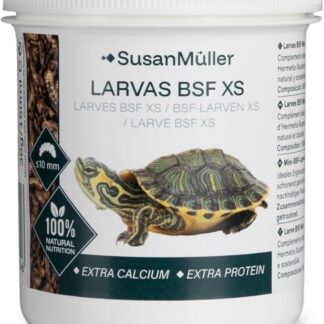 Susan Müller Larva di mosca soldato nera disidratate - 58% Proteina, Alto Calcio - Ideale per Tartarughe e Animali Insettivori, Senza Additivi, Nutrizione Naturale - Barattolo 36 g