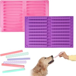 2 Pezzi Stampo in Silicone per Dolcetti per Cani (26x17 cm), 20 Striscia Stampi per Barrette, Stampi per Dolcetti per Cani per I Bastoncini da Snack per Cani DIY, Bastoncini da Masticare per Cani