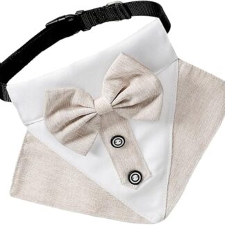 GRIRIW Collare Per Cani Con Cravatta Elegante Asciugamano Per Saliva Scarf Per Matrimoni e Feste Taglia Xl