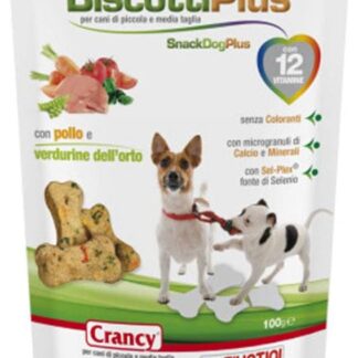 Giuntini Crancy BiscottiPlus Mini 100g Alimento complementare per Cani di Tutte Le Taglie