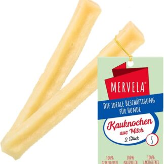MERVELA Ossa da masticare, latte 100% naturale, senza additivi, ossa da masticare a base di formaggio (cani di piccola taglia, 2 pezzo)