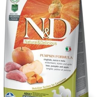 N&D PUMPKIN DOG WILD BOAR & APPLE ADULT MEDIUM & MAXI 12 KG