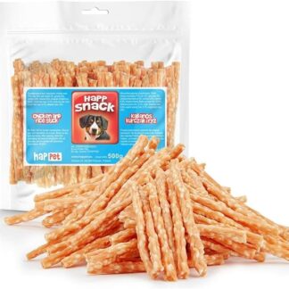 HAPPET Kabanos Pollo con Riso 500 g - Massaggiagengive naturale per cani, snack salutare e facilmente digeribile, dentale per sostenere denti puliti e alito fresco