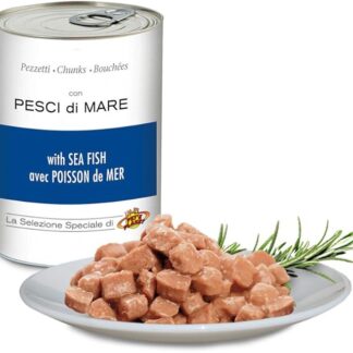 Pezzetti con PESCI di MARE per cani e gatti, Pet's Planet 405 g.